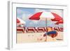 Chairs & Umbrellas South Beach-null-Framed Art Print