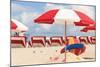 Chairs & Umbrellas South Beach-null-Mounted Art Print