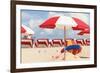 Chairs & Umbrellas South Beach-null-Framed Art Print