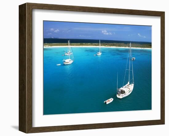 Chaito, Sailing Boat of the Floating Village in the Foreground, Crasqui, Los Roques, Venezuela-Sergio Pitamitz-Framed Photographic Print