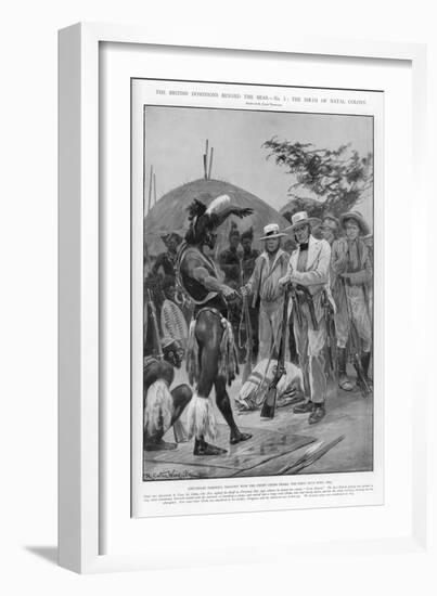 Chaka Lieutenant Farewell Negotiates with Chaka King of the Zulus in Natal-Richard Caton Woodville-Framed Art Print