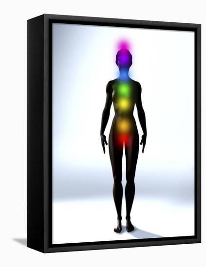 Chakra Energy Points, Computer Artwork-Christian Darkin-Framed Stretched Canvas