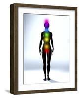 Chakra Energy Points, Computer Artwork-Christian Darkin-Framed Photographic Print