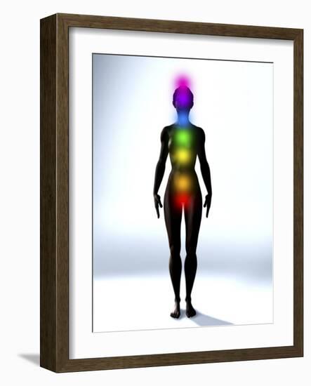 Chakra Energy Points, Computer Artwork-Christian Darkin-Framed Photographic Print