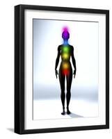 Chakra Energy Points, Computer Artwork-Christian Darkin-Framed Photographic Print