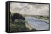 Chalands sur la Seine-Pierre-Auguste Renoir-Framed Stretched Canvas