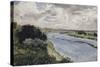 Chalands sur la Seine-Pierre-Auguste Renoir-Stretched Canvas