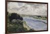 Chalands sur la Seine-Pierre-Auguste Renoir-Framed Giclee Print