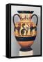 Chalcidian Black Figure Amphora, Sphinx Flanked by Two Lions, by the Polyphemus Painter, 540-30 BC-Greek-Framed Stretched Canvas