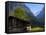 Chalet and Mountains, Grindelwald, Bern, Switzerland, Europe-Richardson Peter-Framed Stretched Canvas