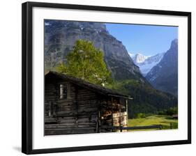 Chalet and Mountains, Grindelwald, Bern, Switzerland, Europe-Richardson Peter-Framed Photographic Print