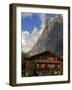 Chalet and Mountains, Grindelwald, Bern, Switzerland, Europe-Richardson Peter-Framed Photographic Print