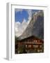 Chalet and Mountains, Grindelwald, Bern, Switzerland, Europe-Richardson Peter-Framed Photographic Print