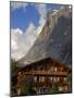 Chalet and Mountains, Grindelwald, Bern, Switzerland, Europe-Richardson Peter-Mounted Photographic Print