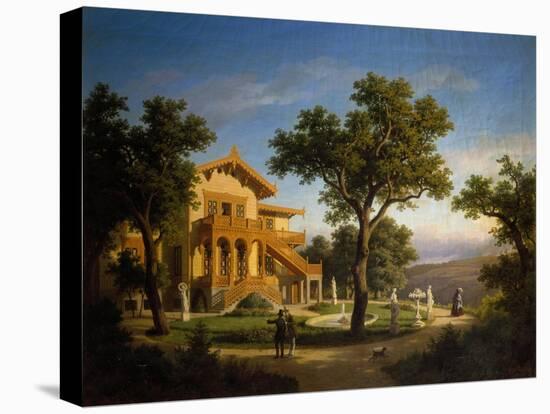 Chalet in Villa Revoltella, 1858, Painting by Eugene Pizzolato-null-Stretched Canvas