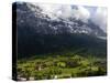 Chalets and Mountains, Grindelwald, Bern, Switzerland, Europe-Richardson Peter-Stretched Canvas