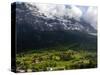 Chalets and Mountains, Grindelwald, Bern, Switzerland, Europe-Richardson Peter-Stretched Canvas