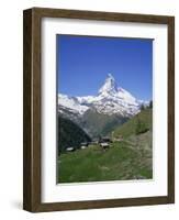 Chalets and Restaurants Below the Matterhorn in Switzerland, Europe-Rainford Roy-Framed Photographic Print