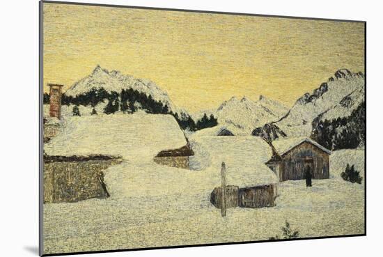Chalets in Snow-Giovanni Segantini-Mounted Giclee Print