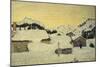 Chalets in Snow-Giovanni Segantini-Mounted Giclee Print