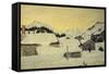 Chalets in Snow-Giovanni Segantini-Framed Stretched Canvas