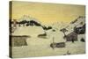 Chalets in Snow-Giovanni Segantini-Stretched Canvas