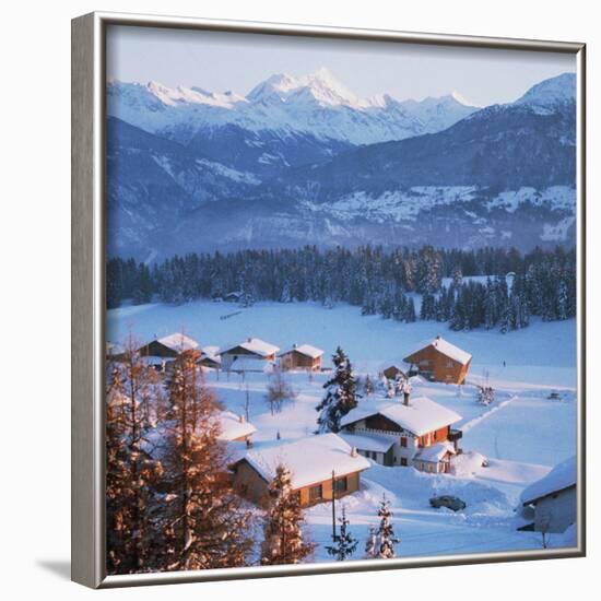 Chalets in the Swiss Alps-Paul Almasy-Framed Photographic Print