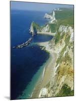 Chalk and Limestone Cliffs Between Lulworth and Durdle Door, Isle of Purbeck, Dorset, England, UK-Tony Waltham-Mounted Photographic Print