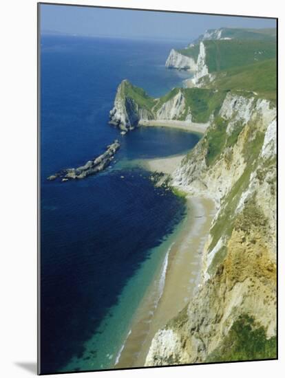 Chalk and Limestone Cliffs Between Lulworth and Durdle Door, Isle of Purbeck, Dorset, England, UK-Tony Waltham-Mounted Photographic Print