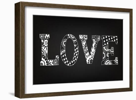 Chalk Art Decorative Letters - LOVE-Ms.Moloko-Framed Art Print