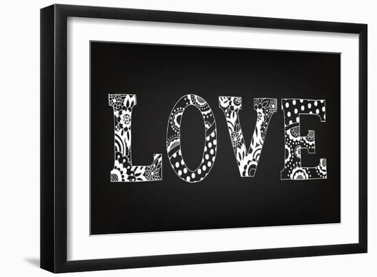 Chalk Art Decorative Letters - LOVE-Ms.Moloko-Framed Art Print