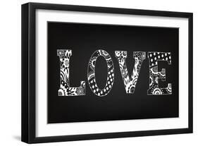 Chalk Art Decorative Letters - LOVE-Ms.Moloko-Framed Art Print