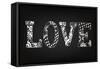 Chalk Art Decorative Letters - LOVE-Ms.Moloko-Framed Stretched Canvas