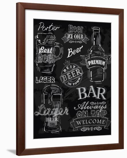 Chalk Beer-bioraven-Framed Art Print