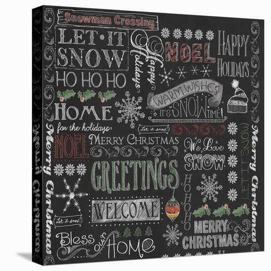 Chalk Christmas Patt-Fiona Stokes-Gilbert-Stretched Canvas