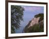 Chalk cliff in the evening, Jasmund National Park, Rügen, Mecklenburg-Western Pomerania, Germany-Michael Jaeschke-Framed Photographic Print