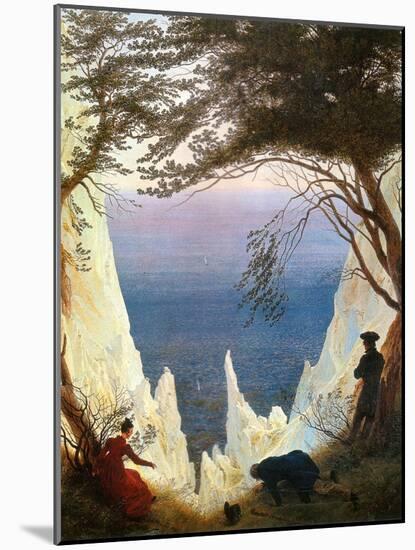 Chalk Cliffs on Rügen-Caspar David Friedrich-Mounted Giclee Print