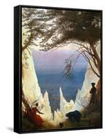 Chalk Cliffs on Rügen-Caspar David Friedrich-Framed Stretched Canvas