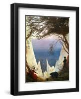 Chalk Cliffs on Rügen-Caspar David Friedrich-Framed Giclee Print