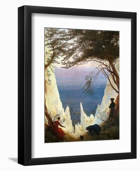 Chalk Cliffs on Rügen-Caspar David Friedrich-Framed Giclee Print