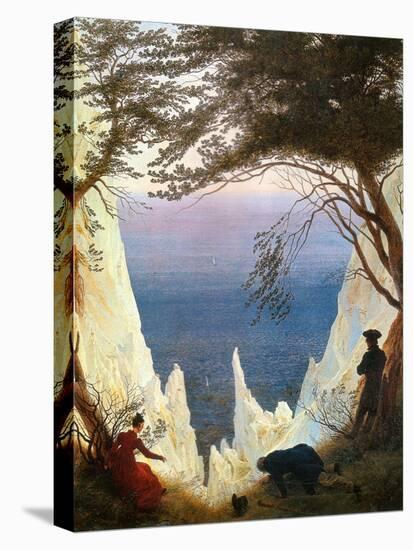 Chalk Cliffs on Rügen-Caspar David Friedrich-Stretched Canvas