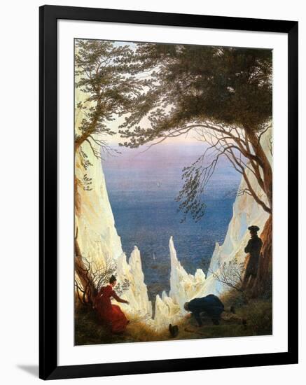 Chalk Cliffs on Rügen-Caspar David Friedrich-Framed Giclee Print