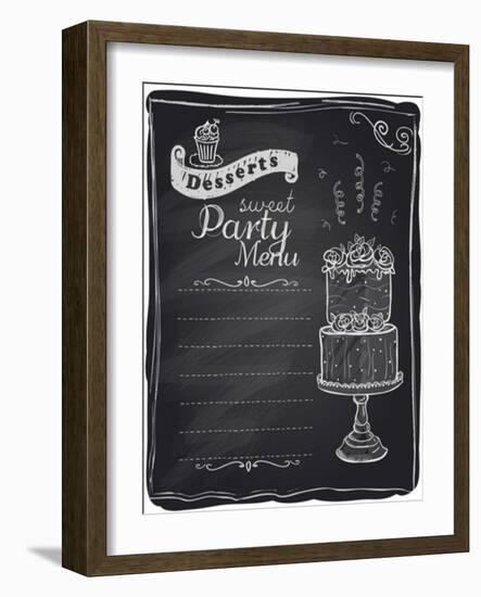Chalk Desserts Party Menu-Selenka-Framed Art Print
