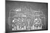 Chalk Drawn Business Plan Sketch-Sergey Nivens-Mounted Art Print