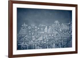 Chalk Drawn Business Plan Sketch-Sergey Nivens-Framed Art Print