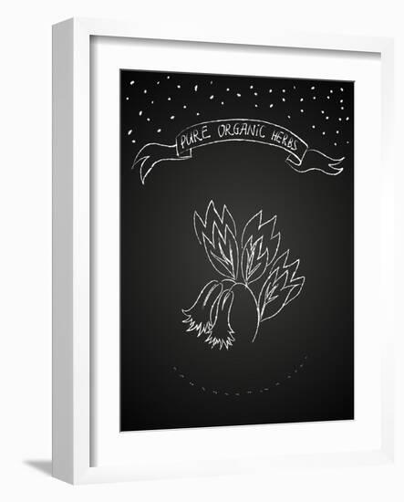 Chalk Flower on Blackboard-tukkki-Framed Art Print