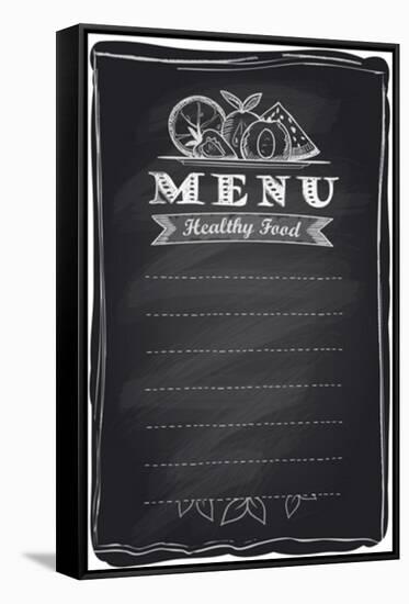 Chalk Healthy Food Fruit Menu-Selenka-Framed Stretched Canvas