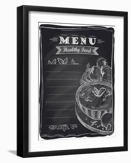 Chalk Healthy Food Menu-Selenka-Framed Art Print