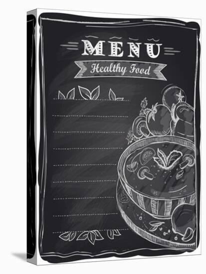 Chalk Healthy Food Menu-Selenka-Stretched Canvas