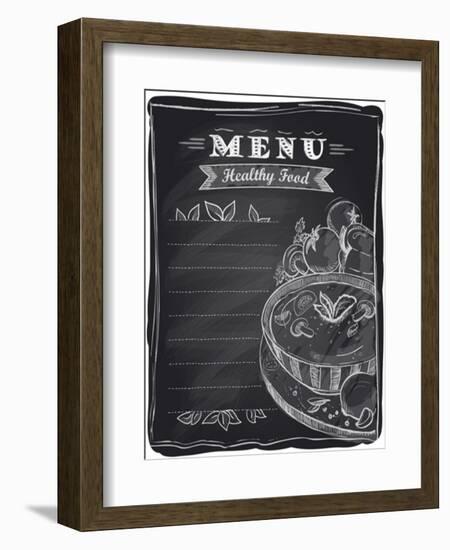 Chalk Healthy Food Menu-Selenka-Framed Art Print